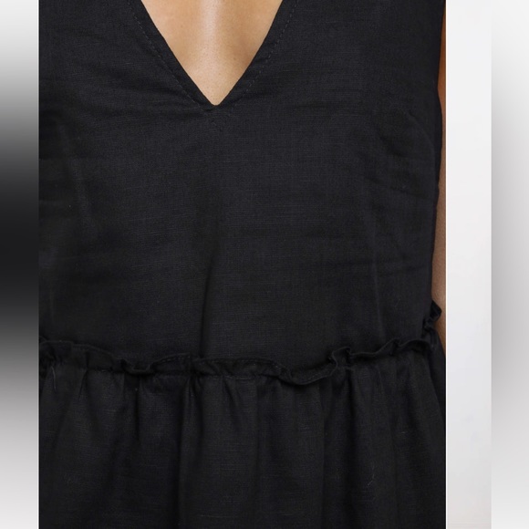 Petal & Pup Black Linen Blend Tiered Dress - Picture 7 of 9